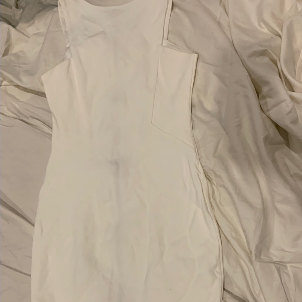 River Island White Ribbed Sheath Dress with Halter Neckline for Bride